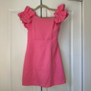 DO+BE Pink Dress with Ruffled Sleeves